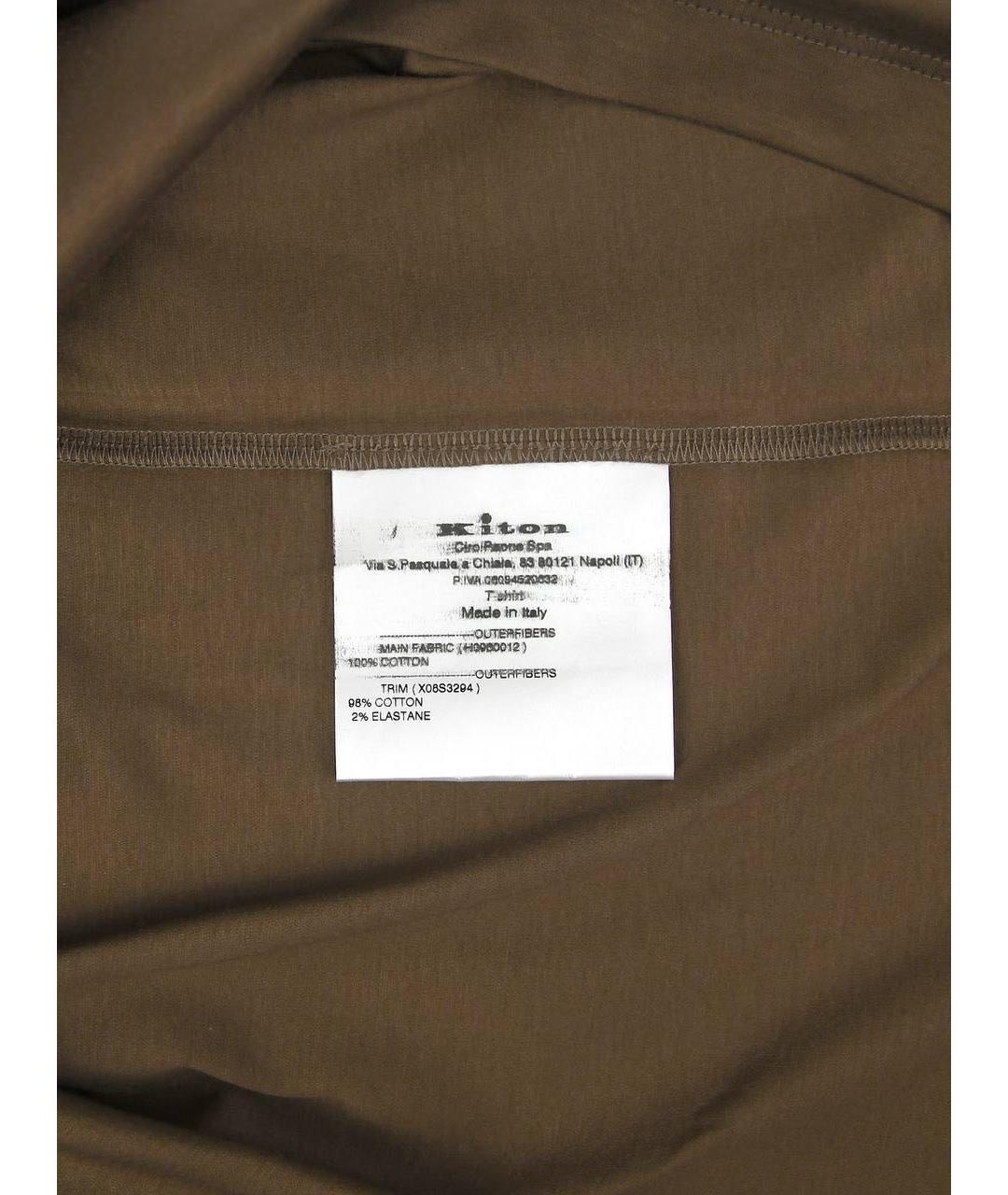 KITON Коричневая хлопковая футболка, фото 7