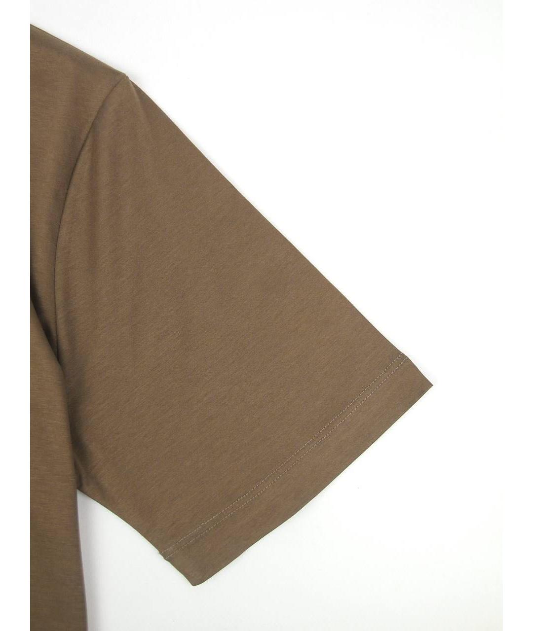 KITON Коричневая хлопковая футболка, фото 4