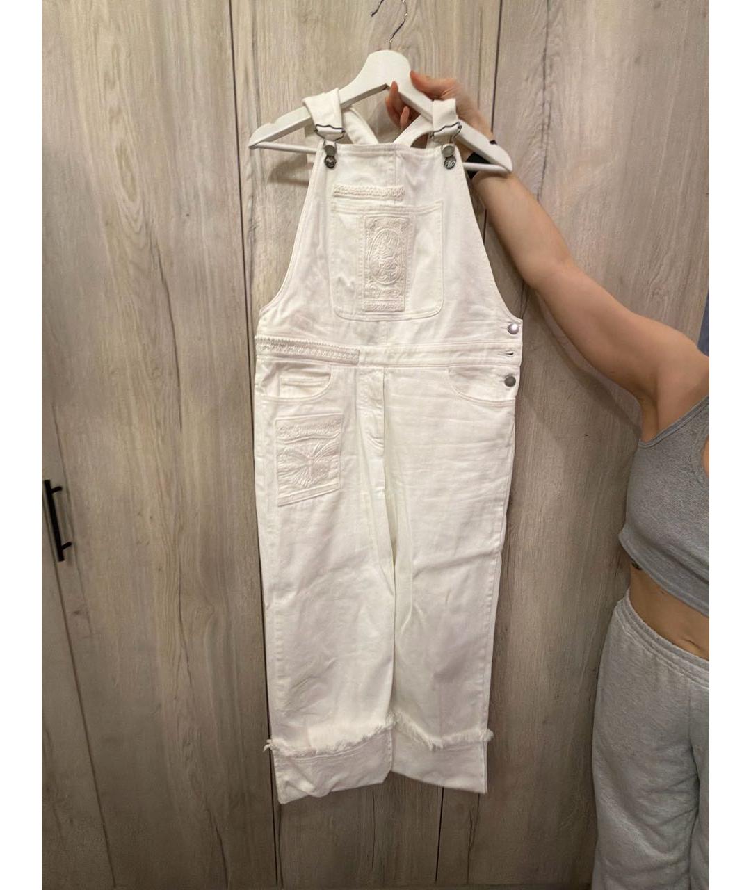 VALENTINO Белый хлопко-эластановый комбинезон, фото 9