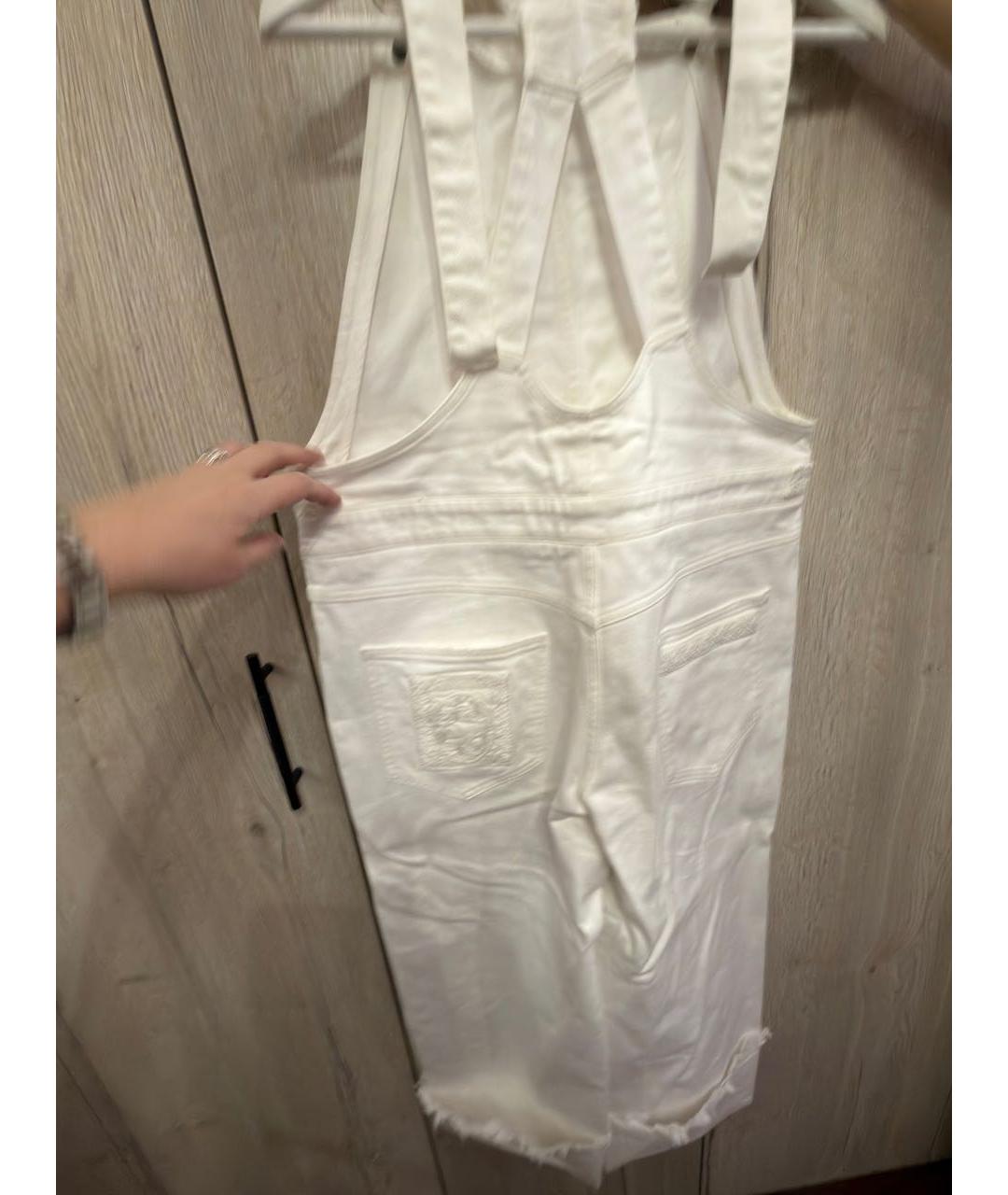 VALENTINO Белый хлопко-эластановый комбинезон, фото 5