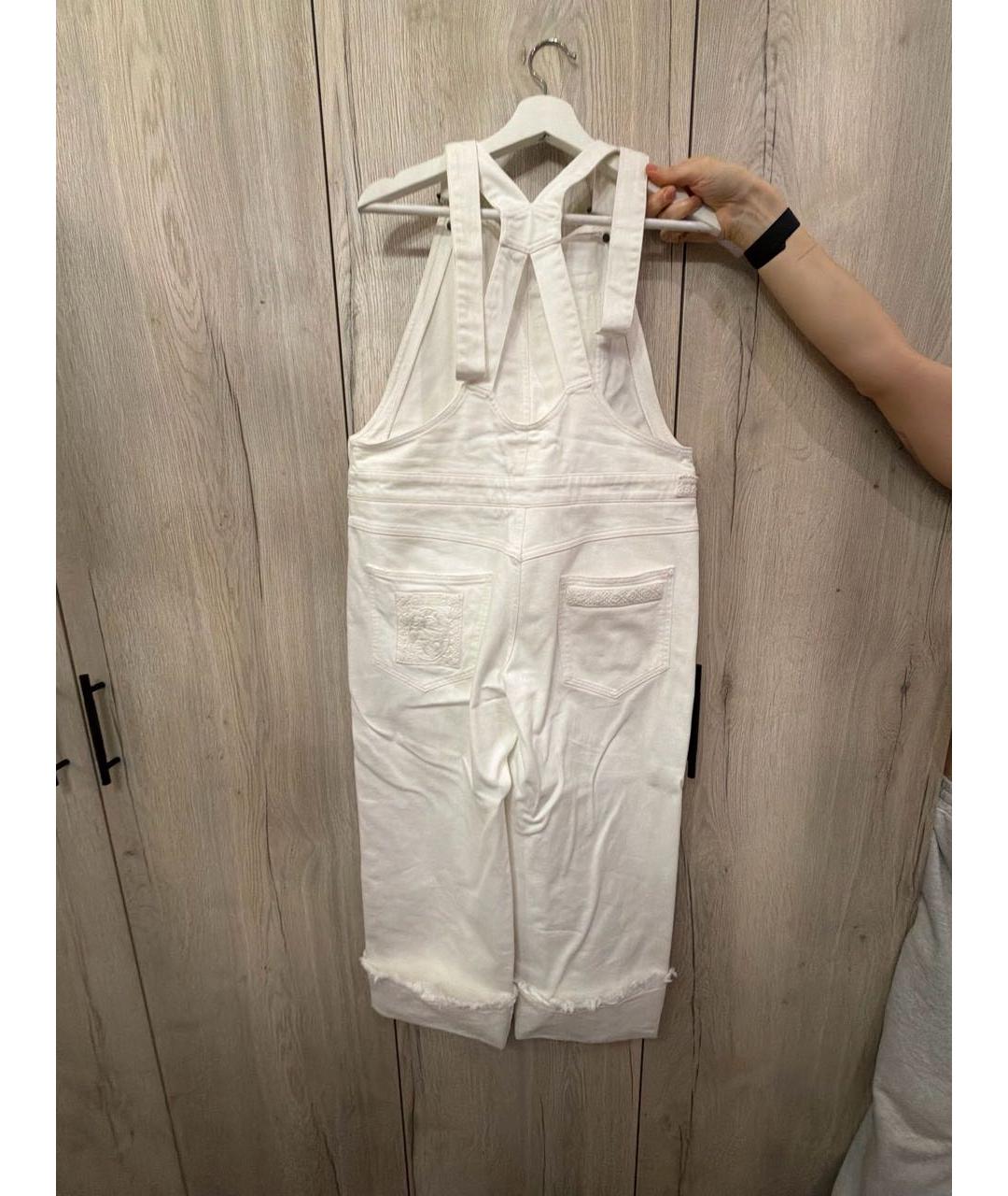 VALENTINO Белый хлопко-эластановый комбинезон, фото 2