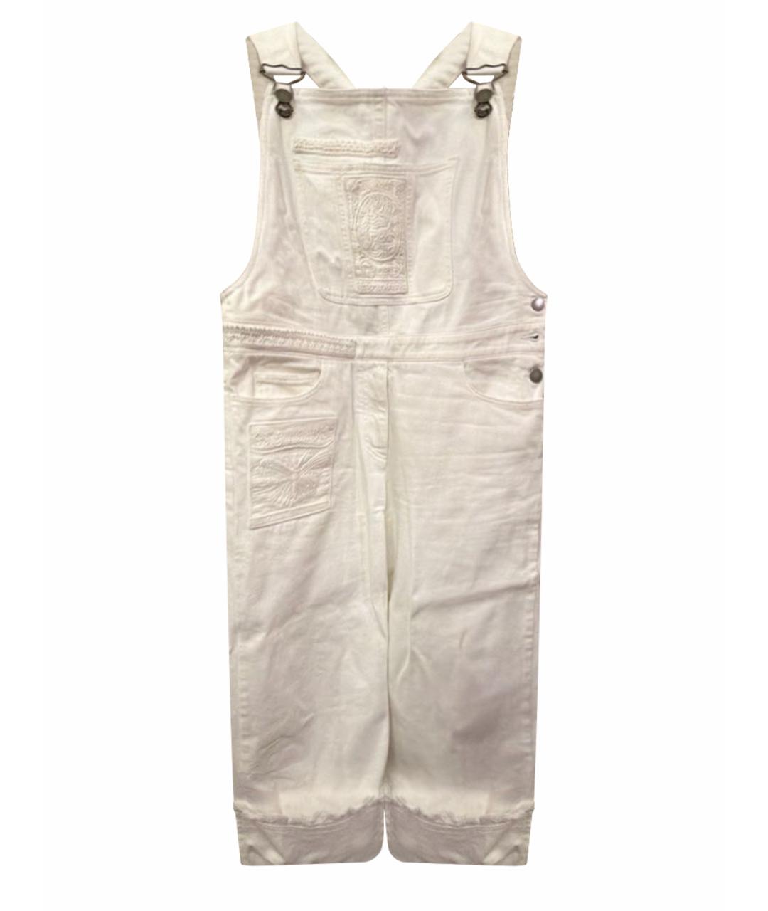 VALENTINO Белый хлопко-эластановый комбинезон, фото 1