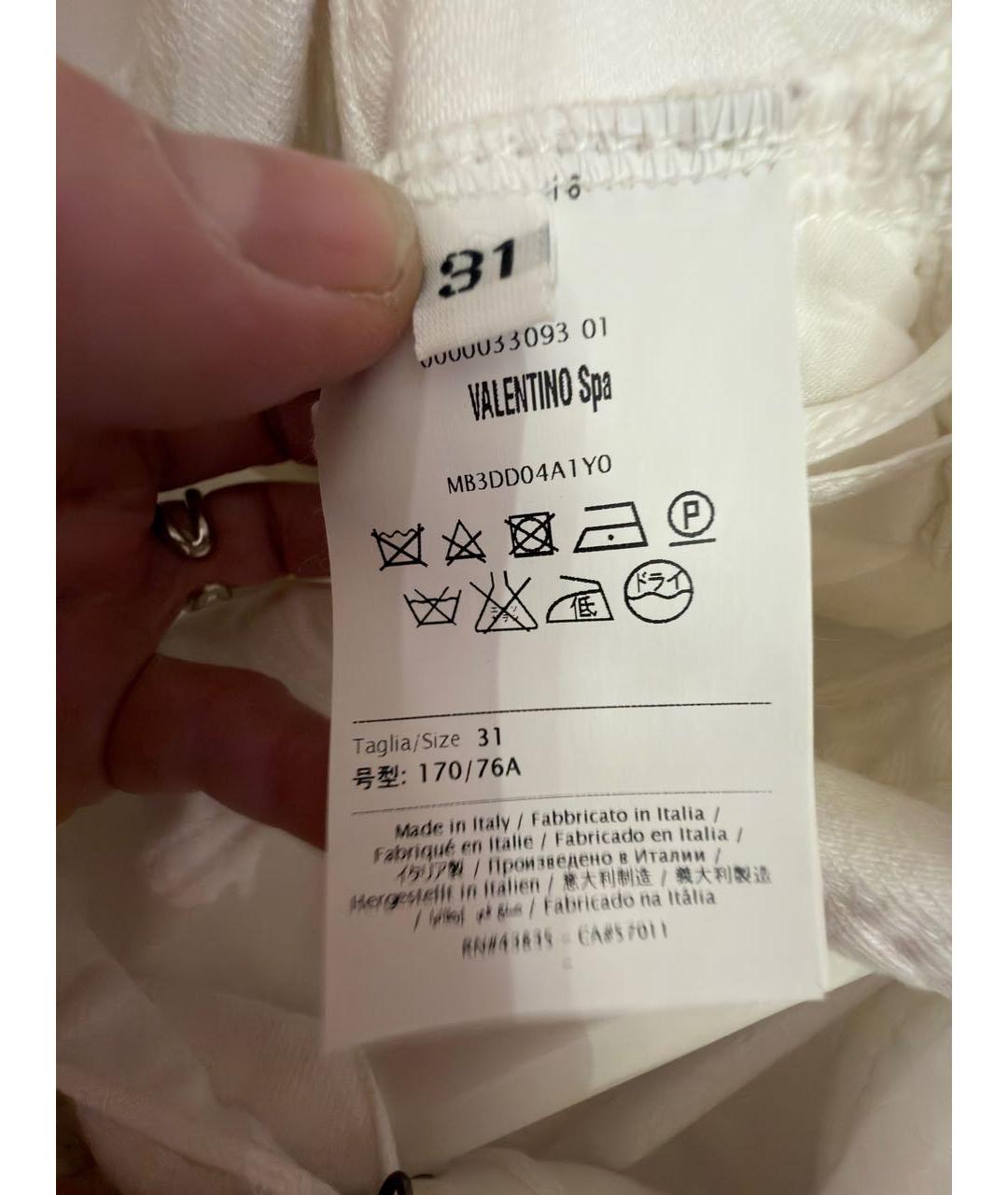 VALENTINO Белый хлопко-эластановый комбинезон, фото 6
