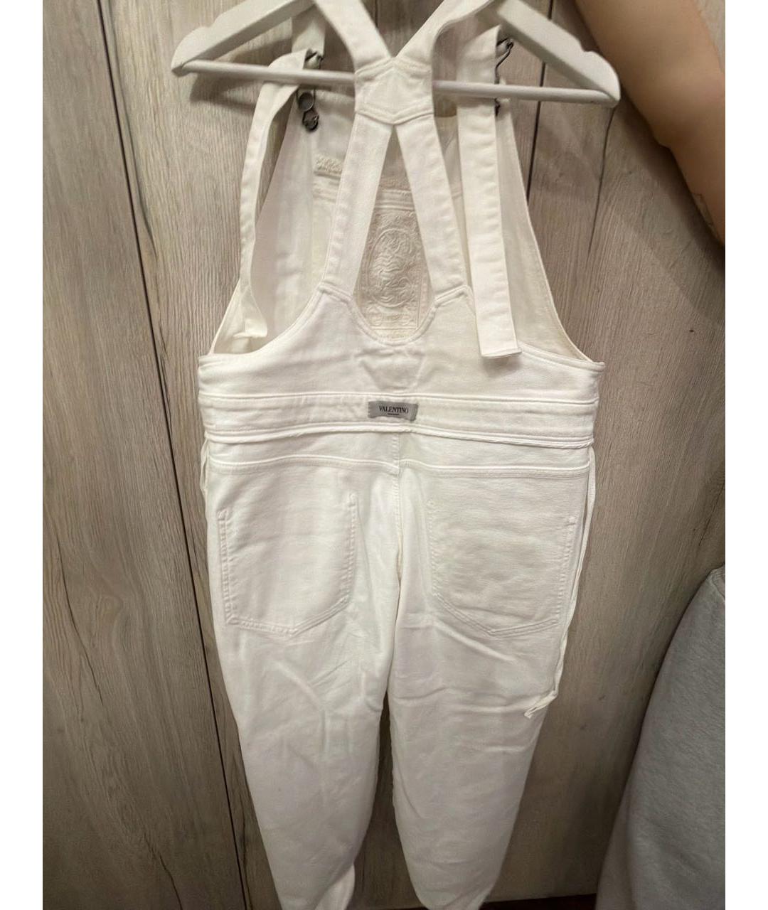 VALENTINO Белый хлопко-эластановый комбинезон, фото 3