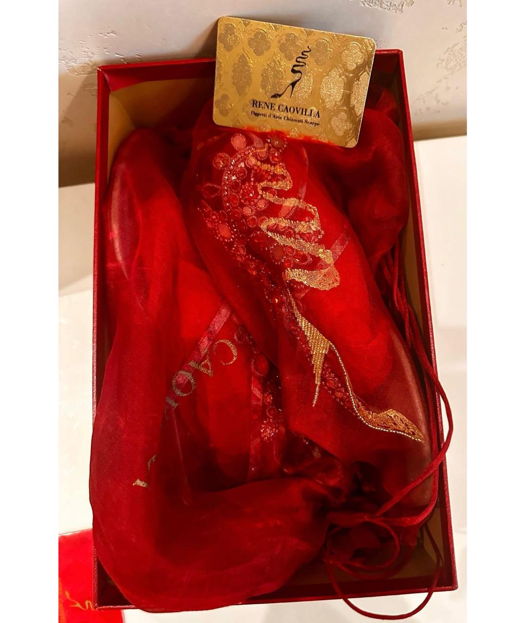 RENE CAOVILLA Зеленые сандалии из экзотической кожи, фото 6