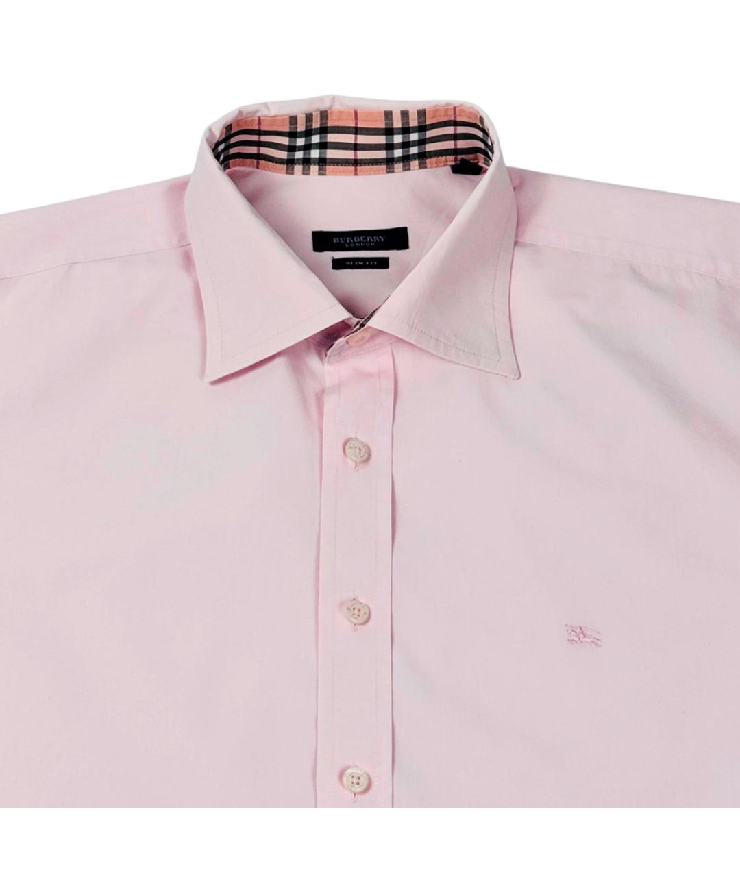 BURBERRY Розовая хлопковая классическая рубашка, фото 2