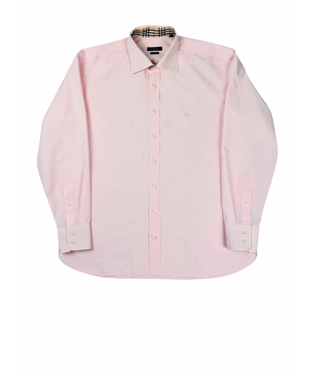 BURBERRY Розовая хлопковая классическая рубашка, фото 1
