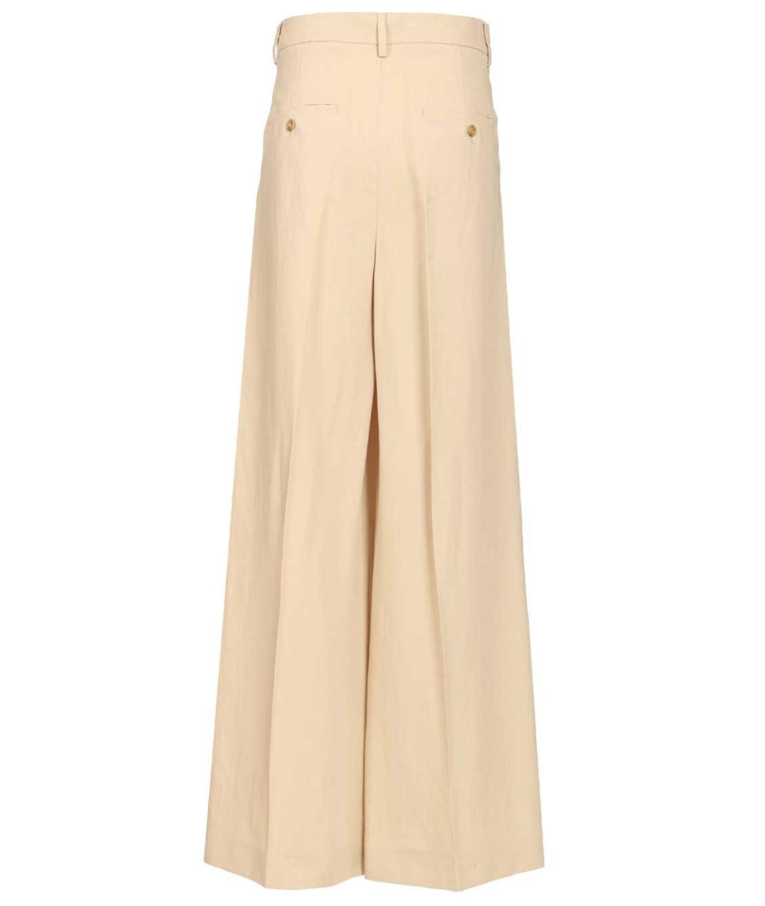 WEEKEND MAX MARA Бежевые вискозные прямые брюки, фото 2