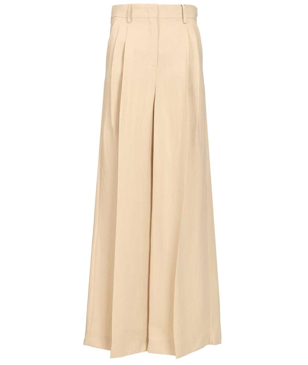 WEEKEND MAX MARA Бежевые вискозные прямые брюки, фото 1
