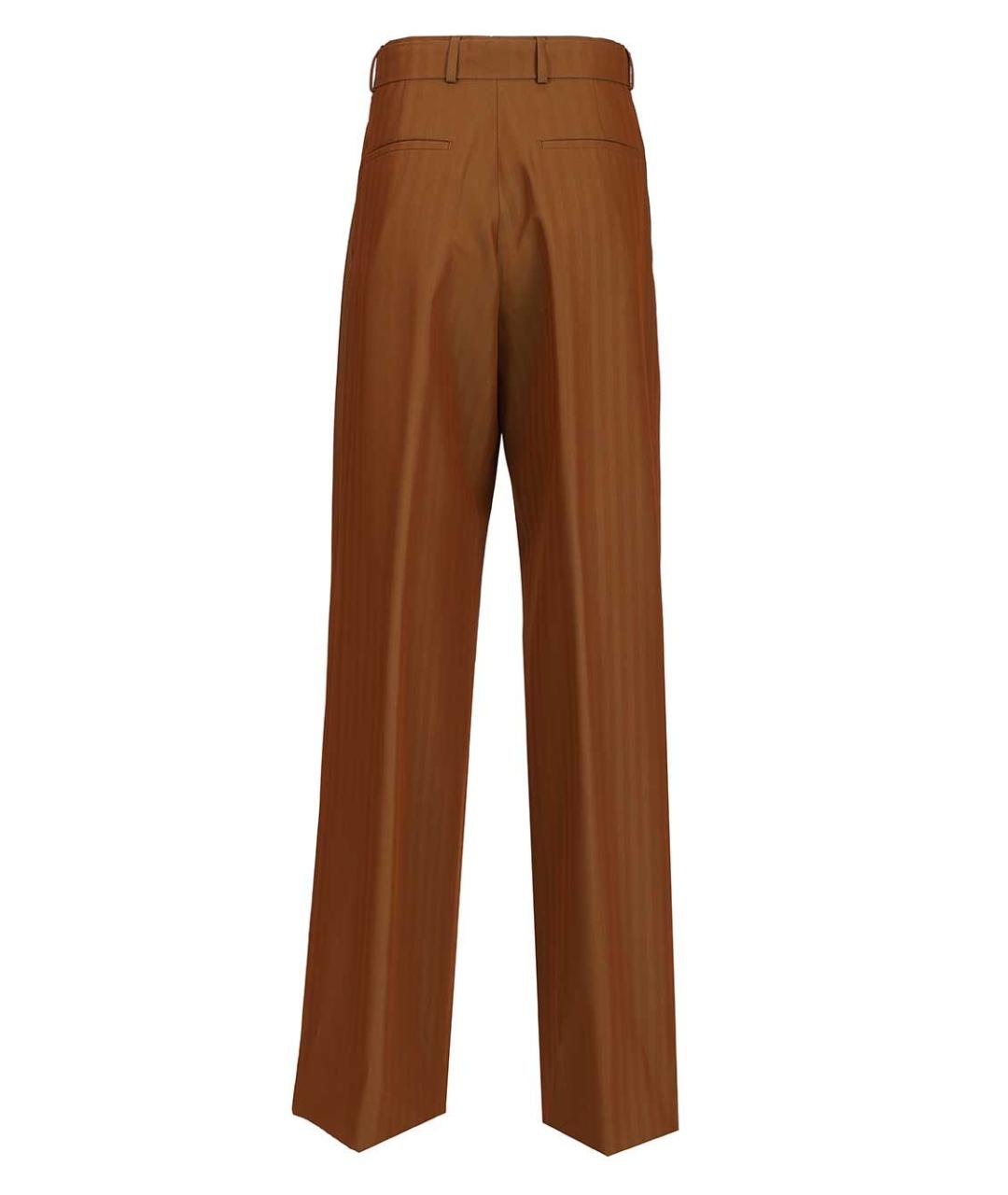 DRIES VAN NOTEN Коричневые шерстяные прямые брюки, фото 2
