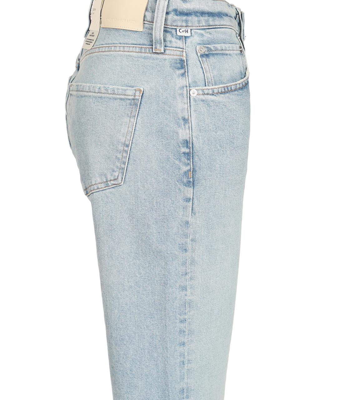 Citizien Of Humanity Голубые хлопковые прямые джинсы, фото 3