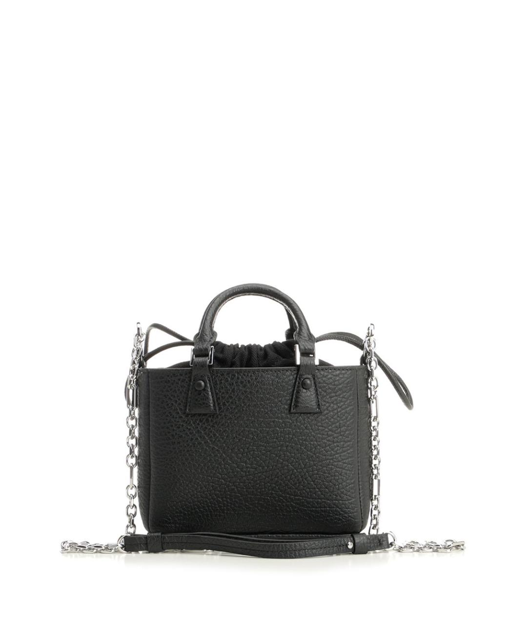 MAISON MARGIELA Черная кожаная сумка тоут, фото 3