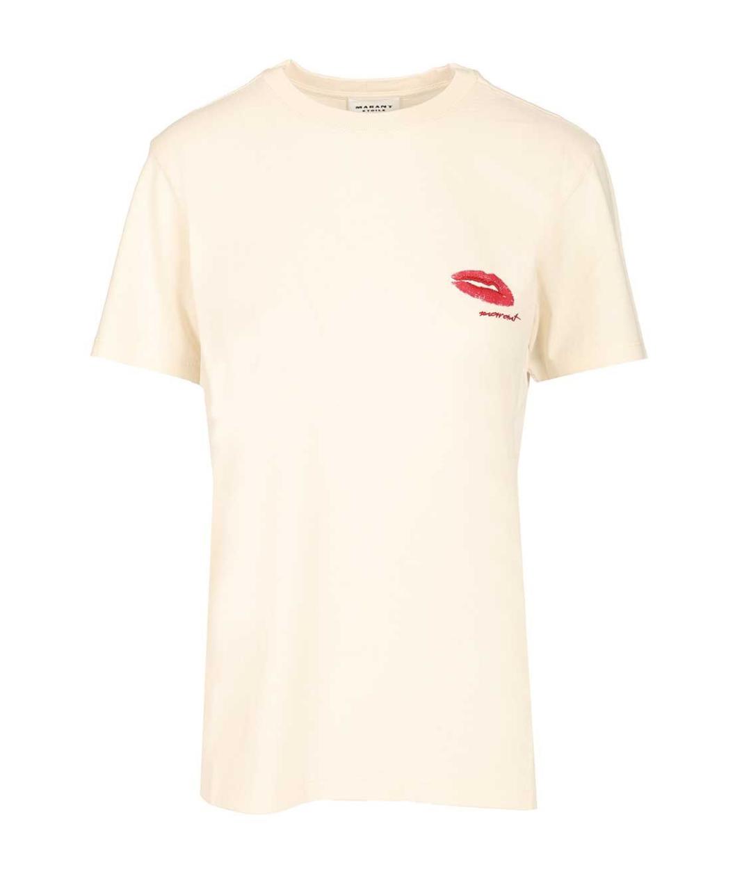 ISABEL MARANT ETOILE Бежевая хлопковая футболка, фото 1