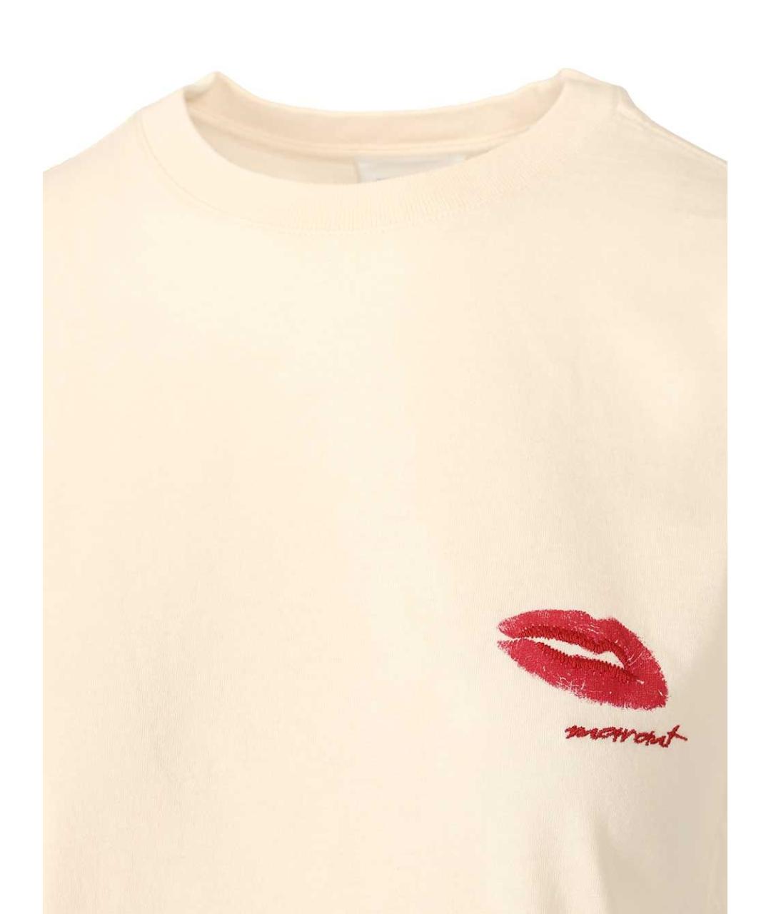 ISABEL MARANT ETOILE Бежевая хлопковая футболка, фото 4