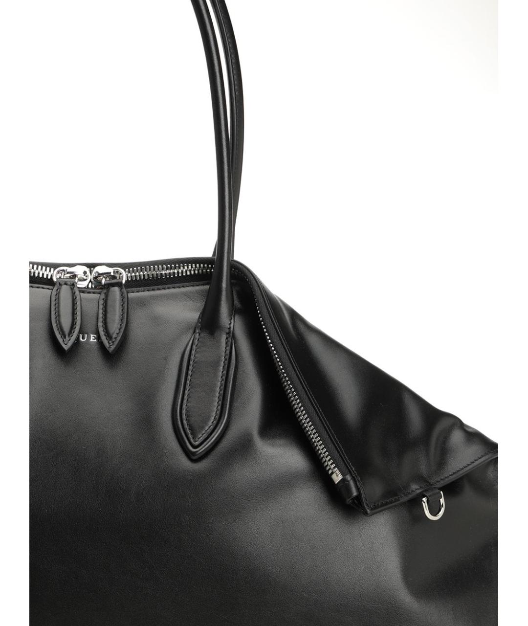 ALEXANDER MCQUEEN Черная кожаная сумка тоут, фото 5