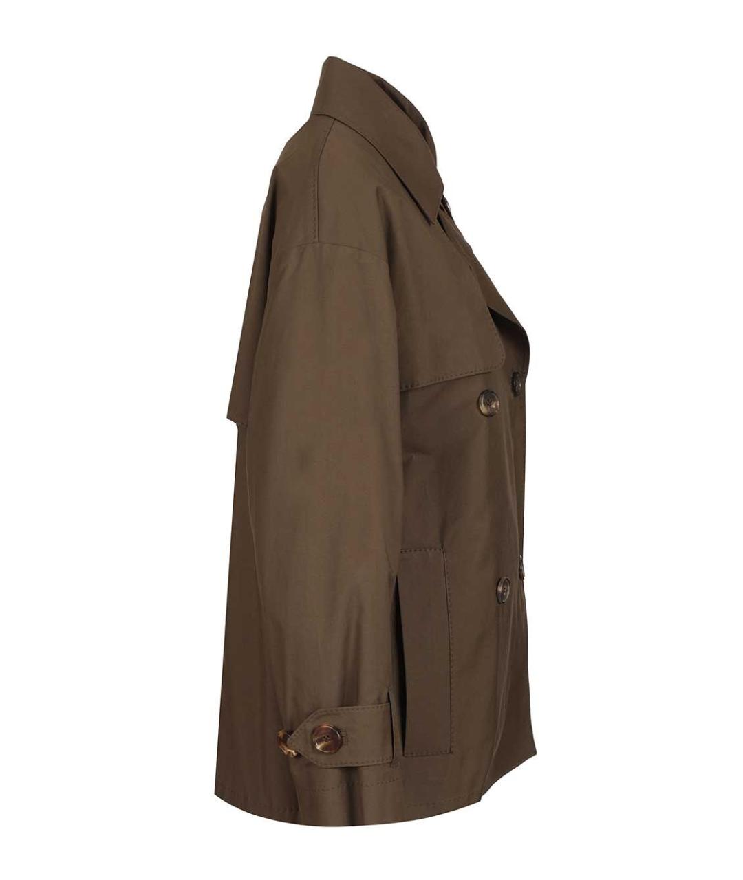 MAX MARA Коричневый хлопковый тренч/плащ, фото 3