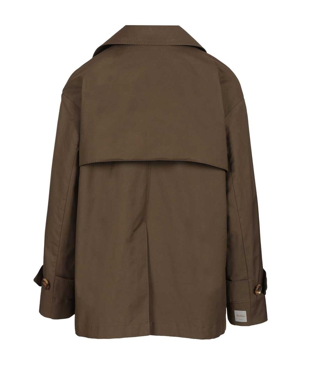 MAX MARA Коричневый хлопковый тренч/плащ, фото 2