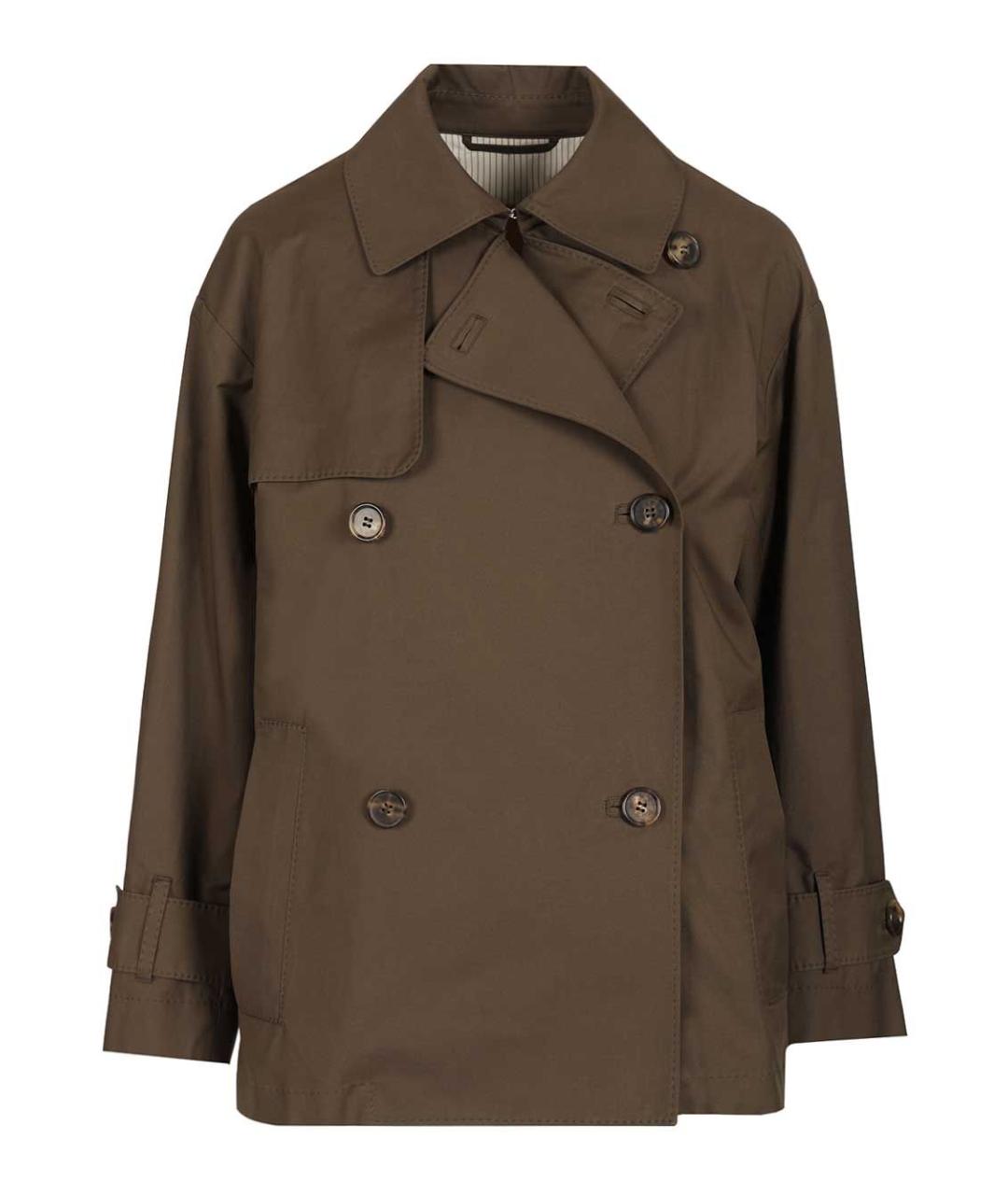 MAX MARA Коричневый хлопковый тренч/плащ, фото 1