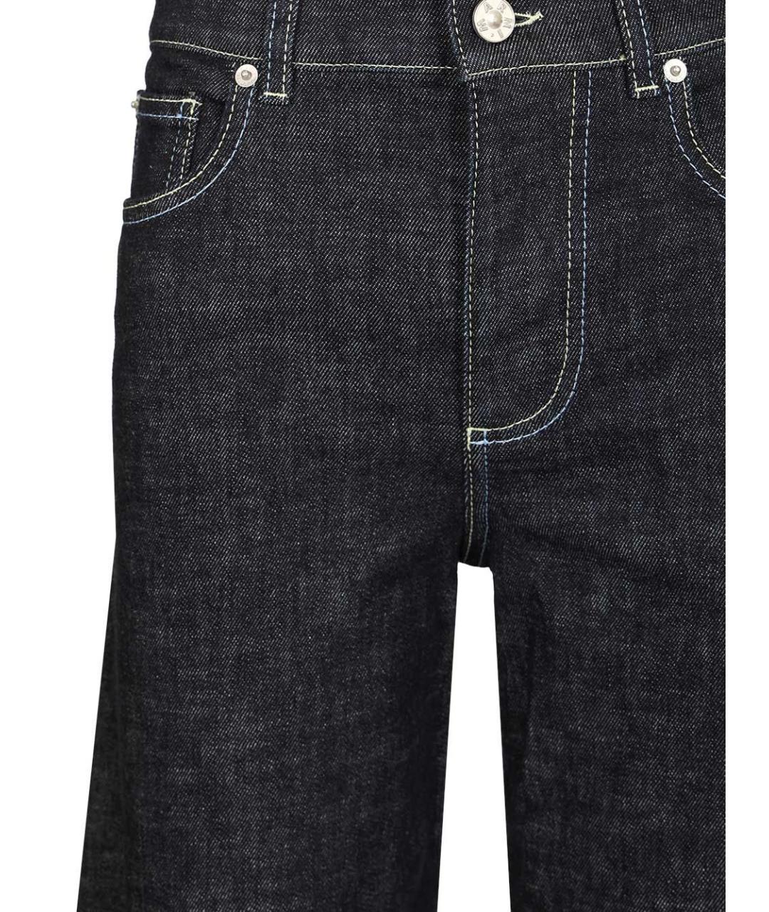 MARNI Темно-синие хлопковые прямые джинсы, фото 4