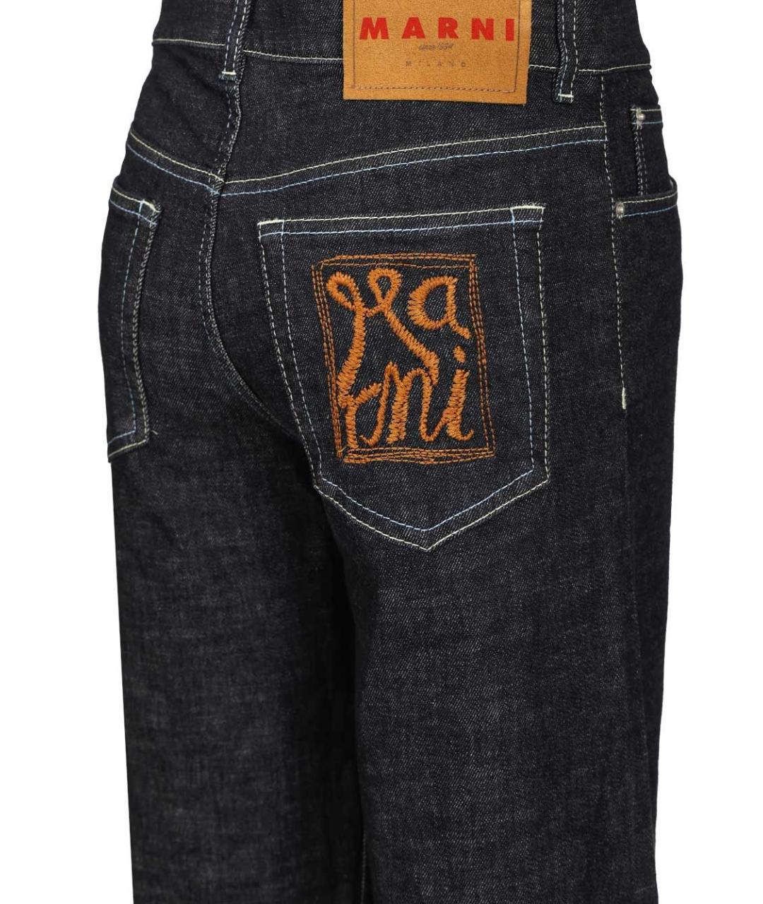 MARNI Темно-синие хлопковые прямые джинсы, фото 5