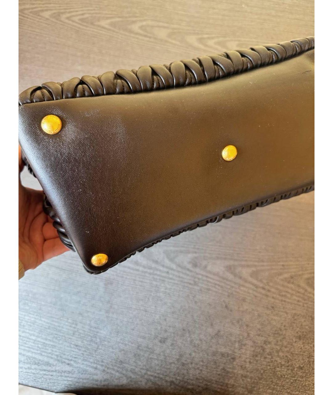 MIU MIU Черная кожаная сумка с короткими ручками, фото 8