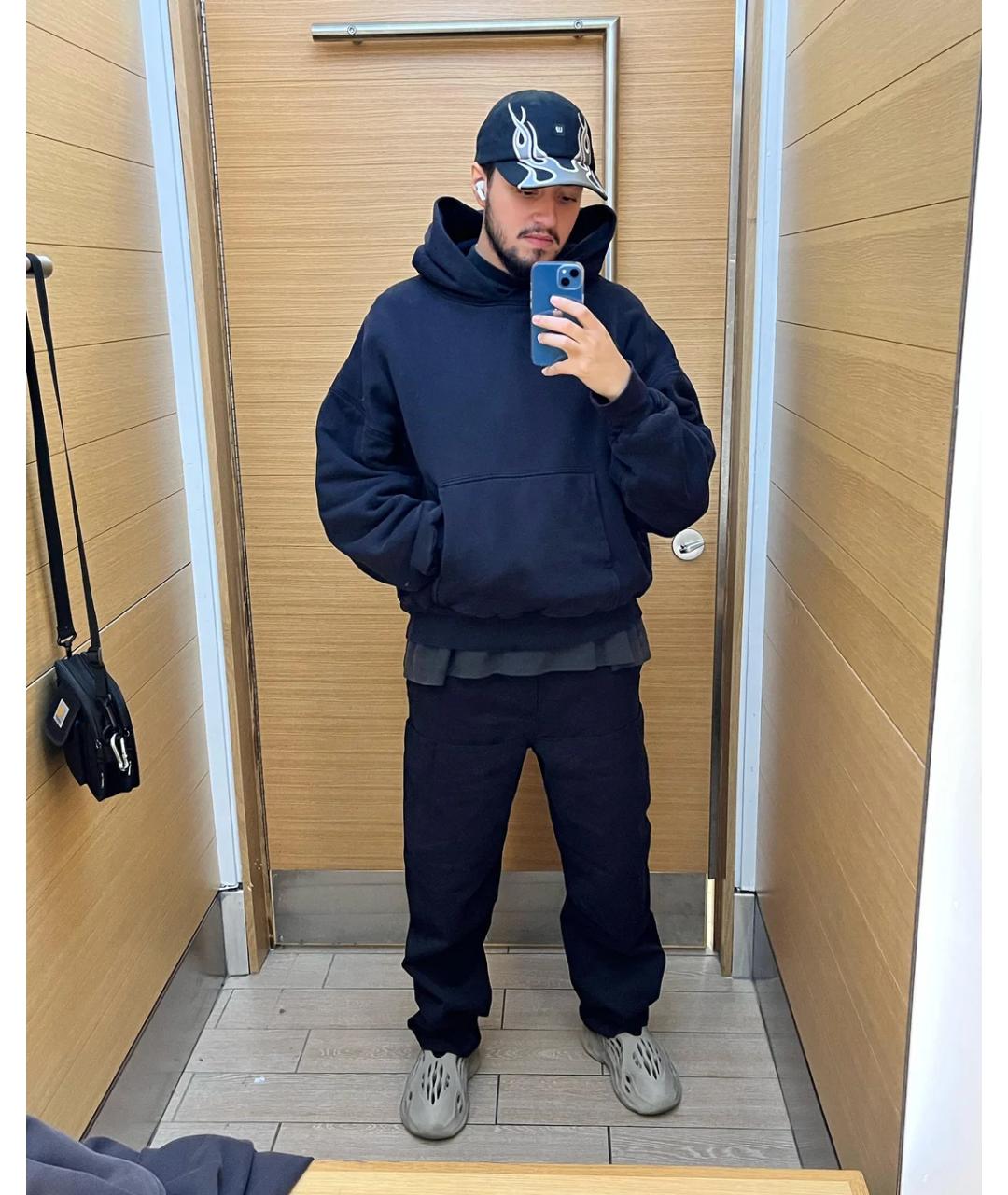 YEEZY Черные хлопковые повседневные брюки, фото 4