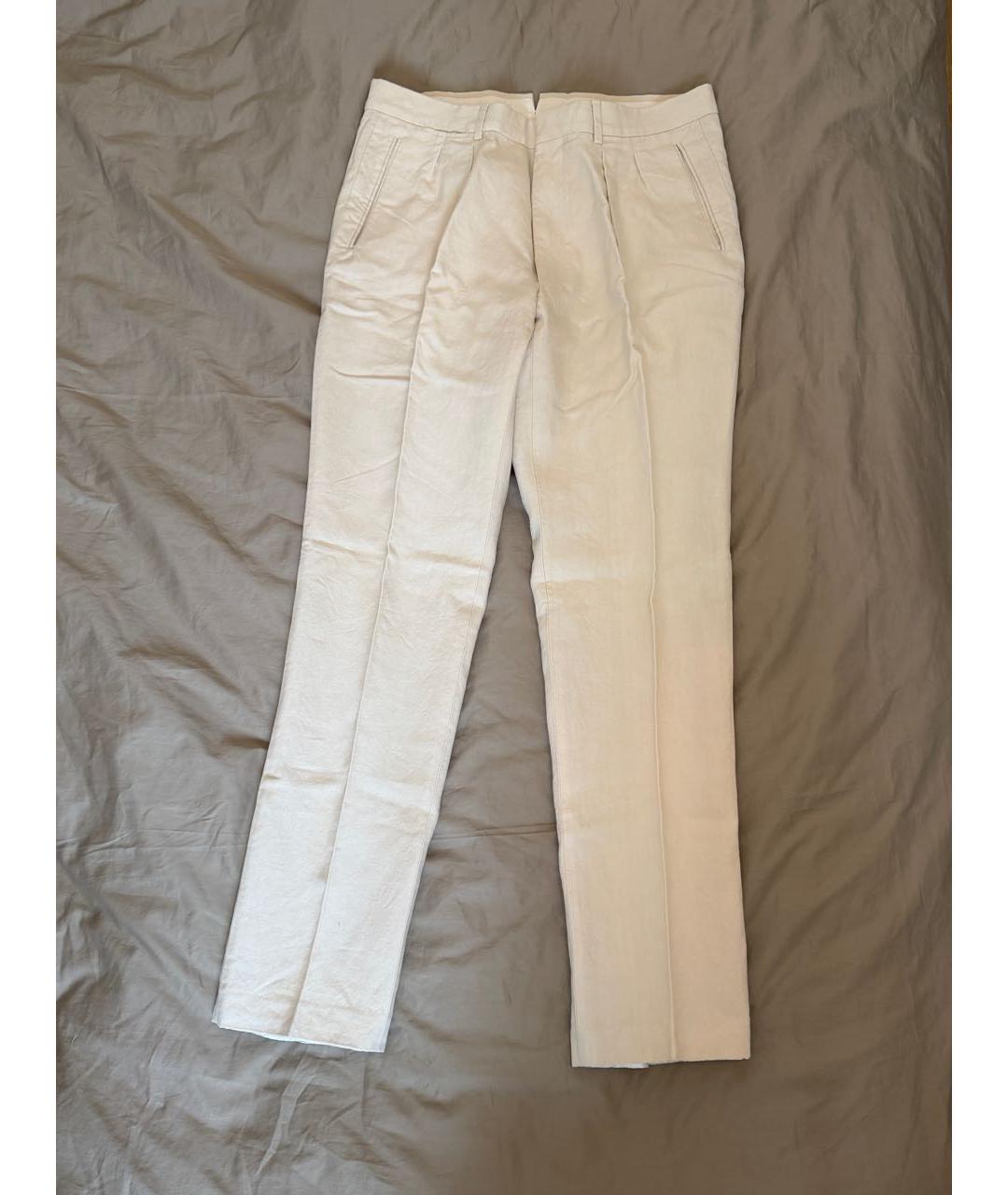 TOM FORD Бежевые льняные повседневные брюки, фото 9