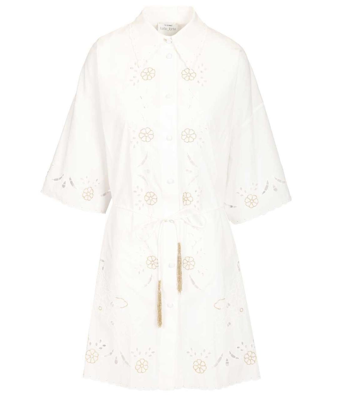 FORTE FORTE Белое хлопковое повседневное платье, фото 1