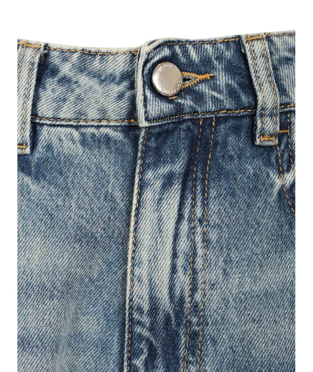 ICON DENIM Голубые хлопковые прямые джинсы, фото 4