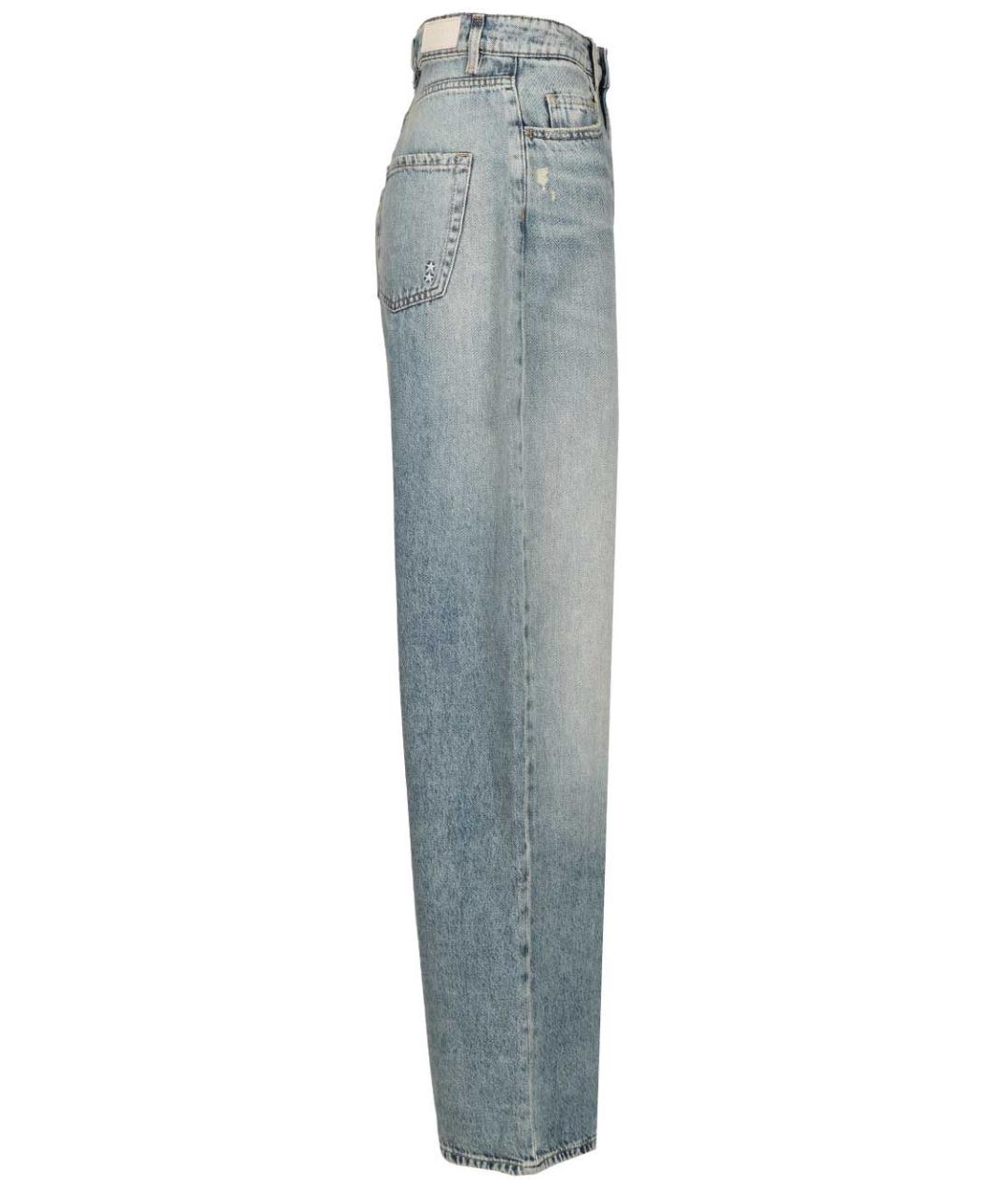 ICON DENIM Голубые хлопковые прямые джинсы, фото 3