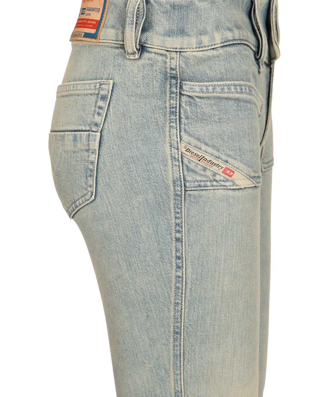 DIESEL Голубые хлопко-эластановые джинсы клеш, фото 4