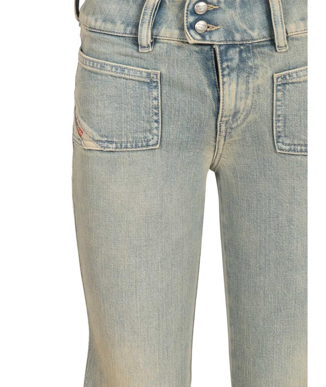 DIESEL Голубые хлопко-эластановые джинсы клеш, фото 3