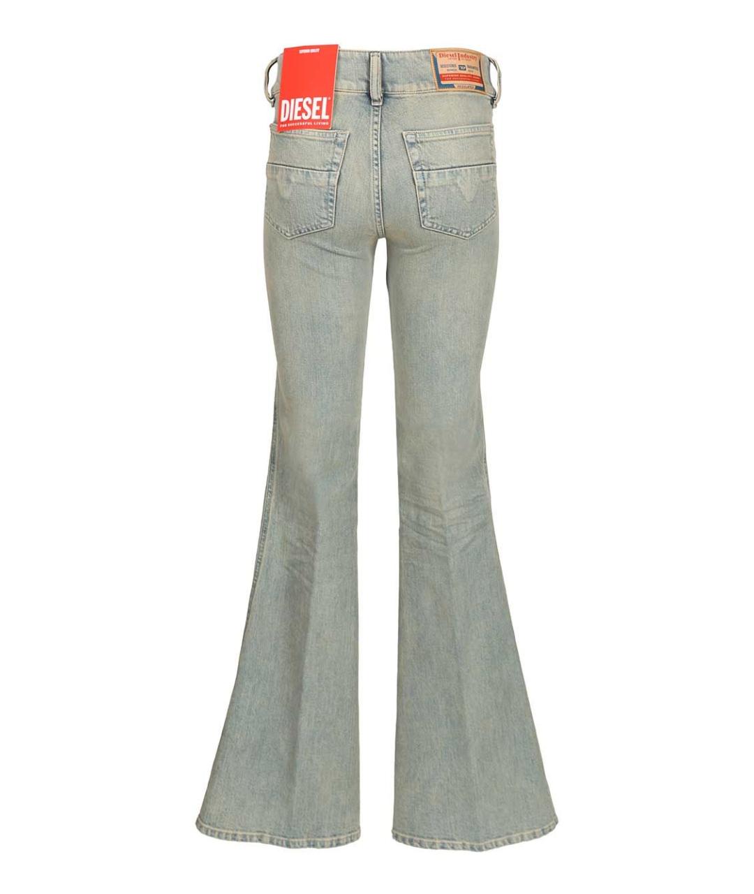 DIESEL Голубые хлопко-эластановые джинсы клеш, фото 2