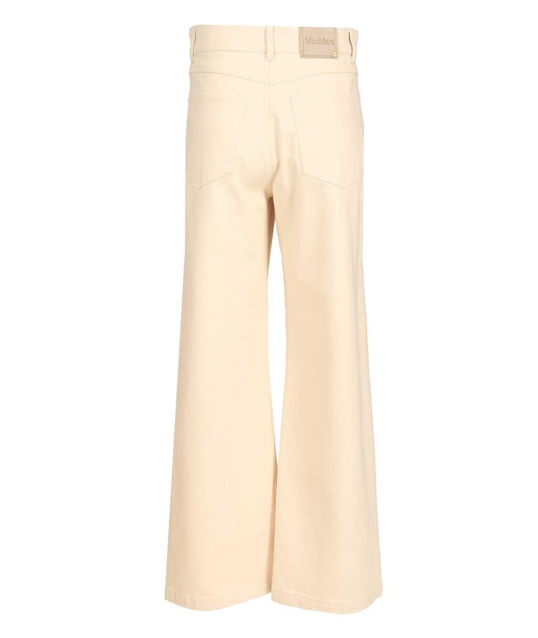 'S MAX MARA Белые хлопковые прямые джинсы, фото 2