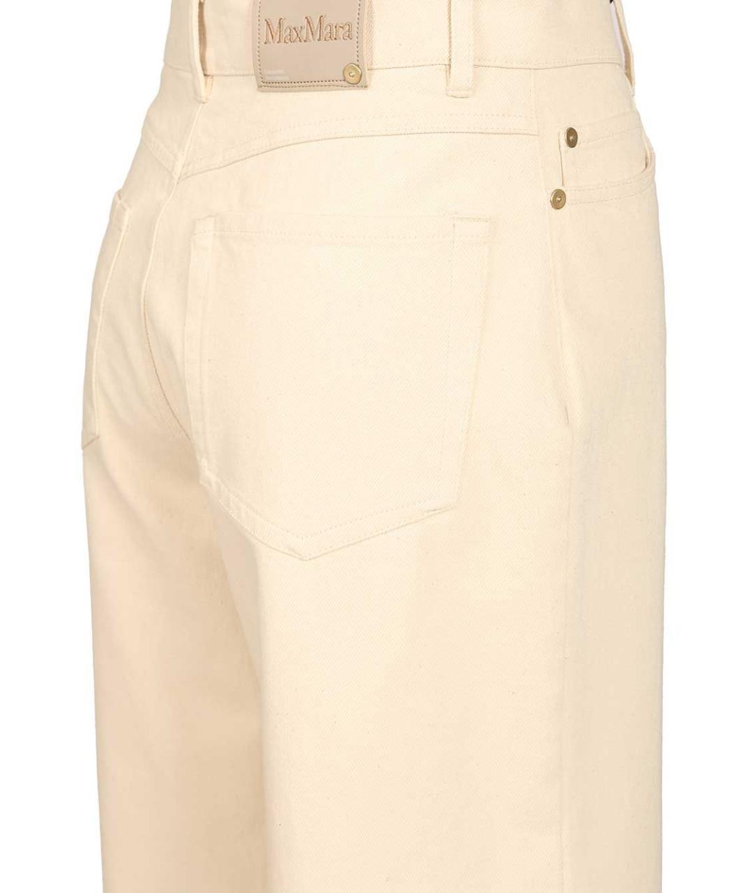 'S MAX MARA Белые хлопковые прямые джинсы, фото 4