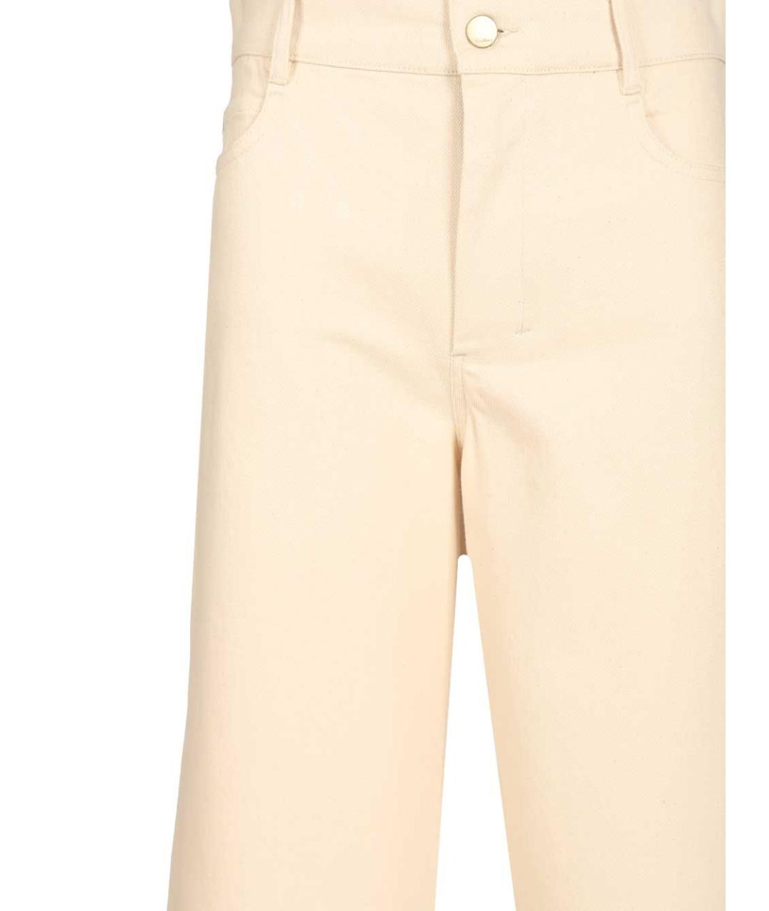 'S MAX MARA Белые хлопковые прямые джинсы, фото 3