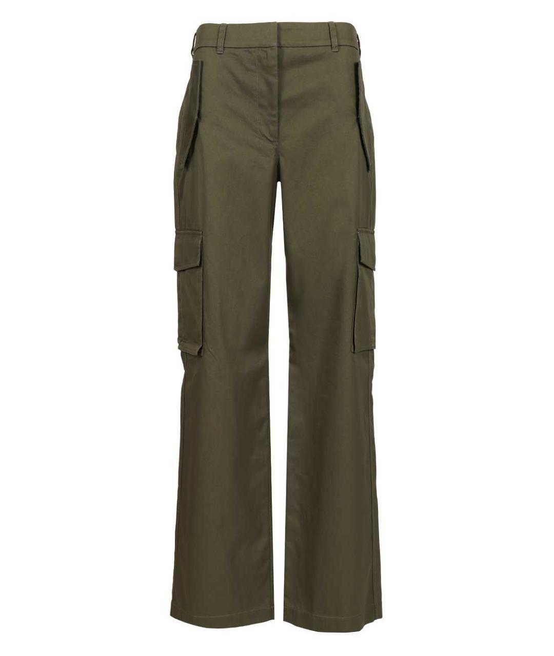 BURBERRY Хаки хлопковые прямые брюки, фото 1
