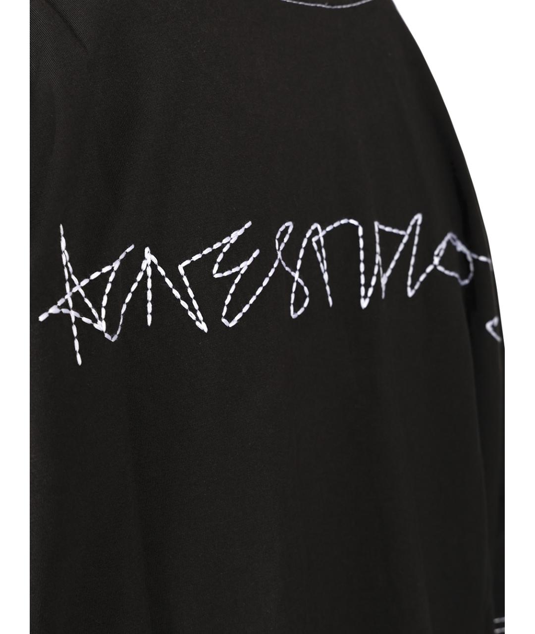 ACNE STUDIOS Черная хлопковая футболка, фото 5