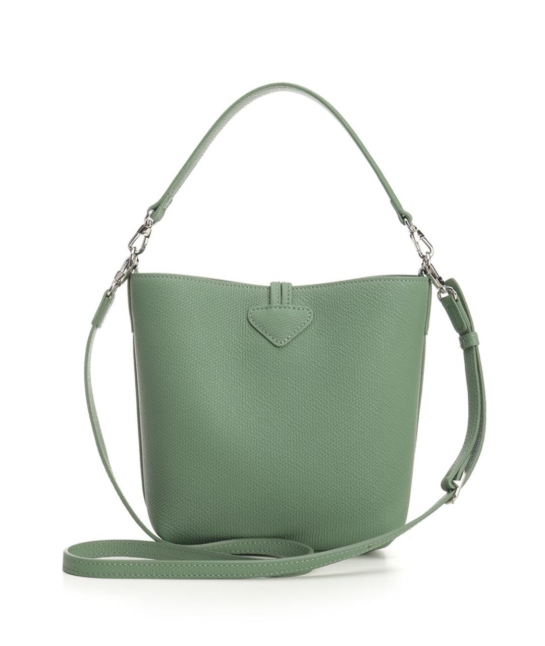 LONGCHAMP Зеленая кожаная сумка через плечо, фото 3