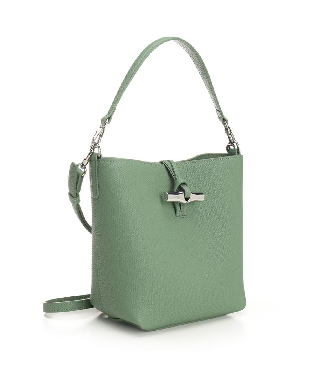 LONGCHAMP Зеленая кожаная сумка через плечо, фото 2