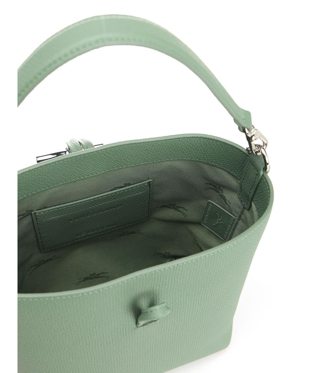 LONGCHAMP Зеленая кожаная сумка через плечо, фото 4