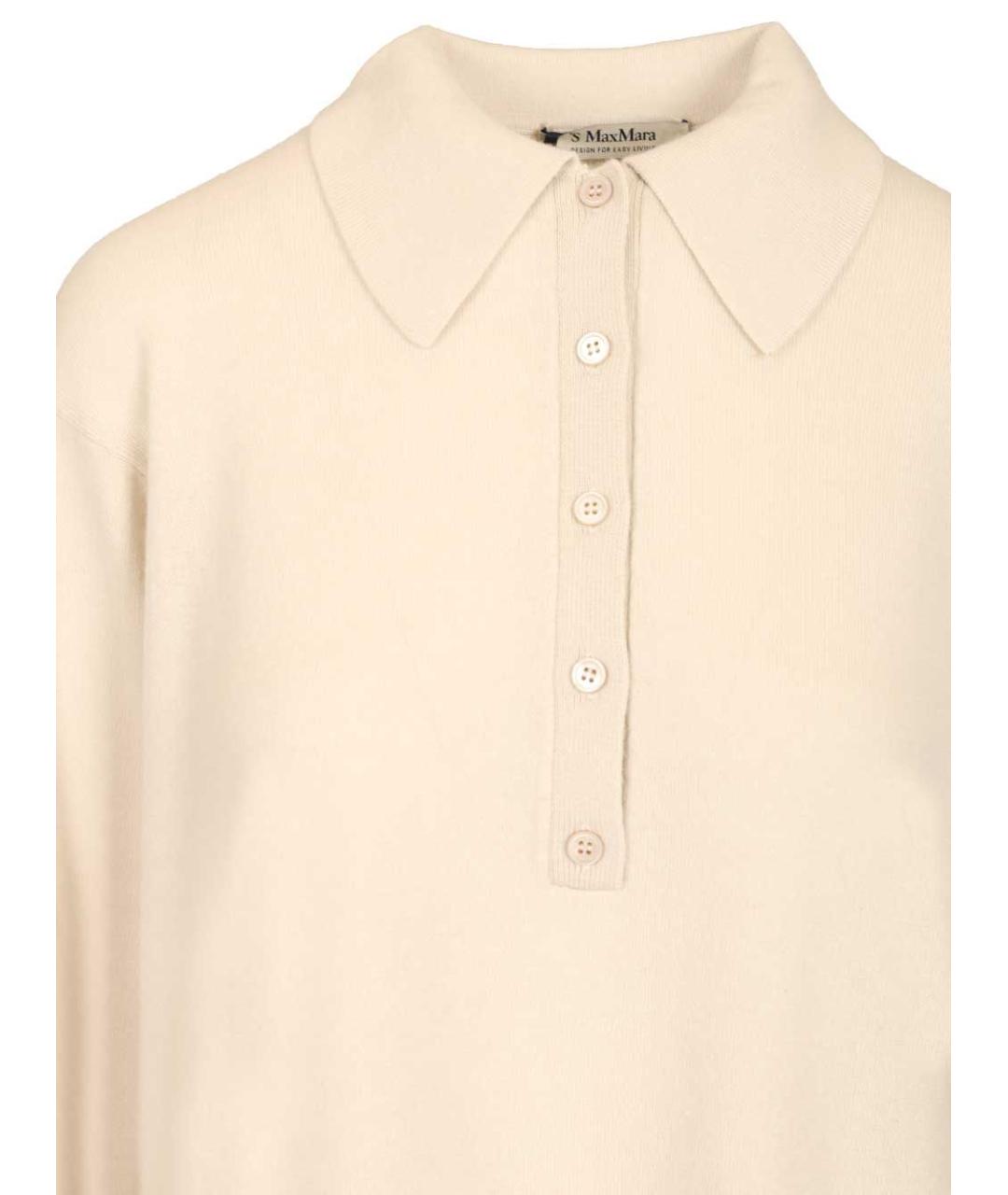 'S MAX MARA Бежевый шерстяной джемпер / свитер, фото 4