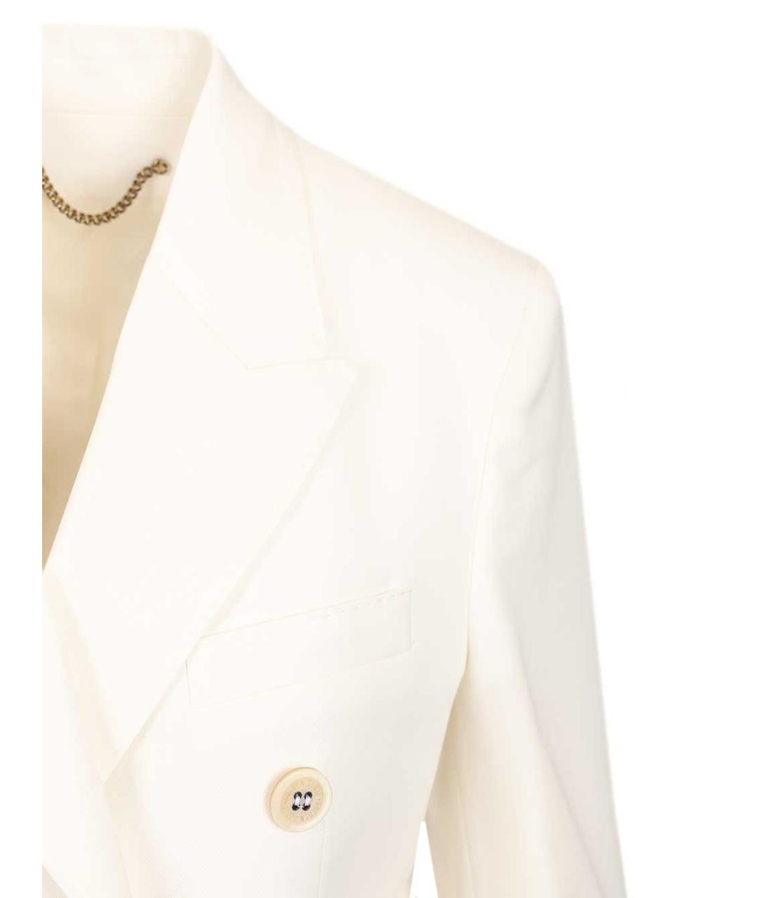 GOLDEN GOOSE DELUXE BRAND Белый шерстяной жакет/пиджак, фото 5