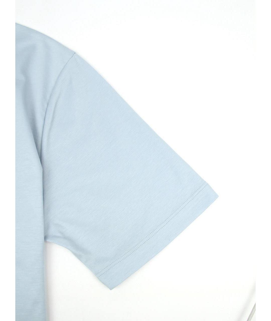 KITON Голубая хлопковая футболка, фото 4