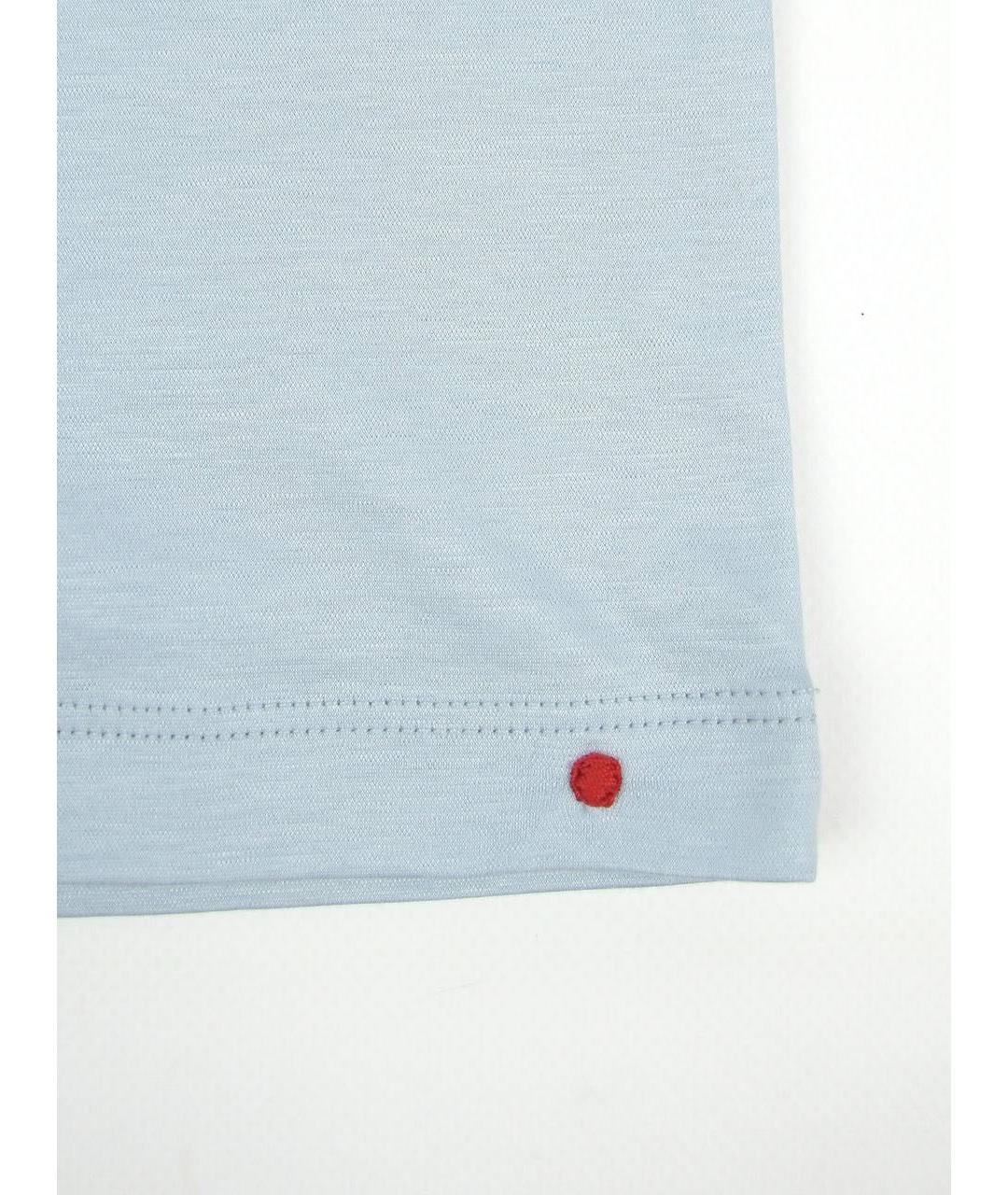 KITON Голубая хлопковая футболка, фото 6