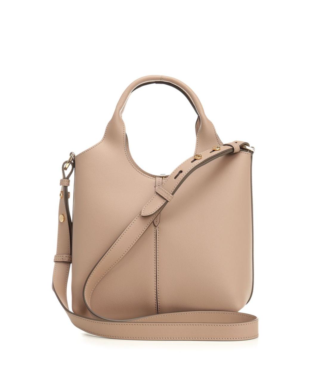 TOD'S Бежевая кожаная сумка тоут, фото 3