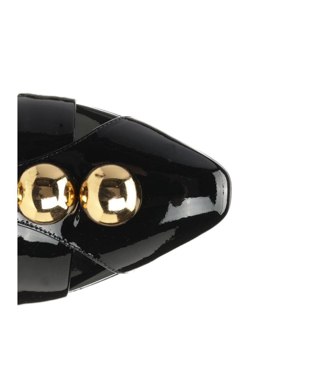 CHLOE Черные босоножки из лакированной кожи, фото 4