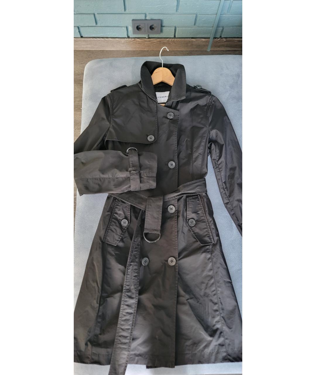 ICEBERG Черный полиэстеровый тренч/плащ, фото 9