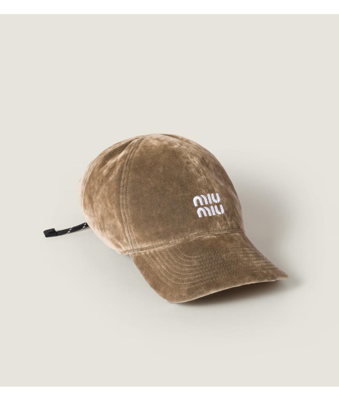 MIU MIU Бежевая кепка, фото 3