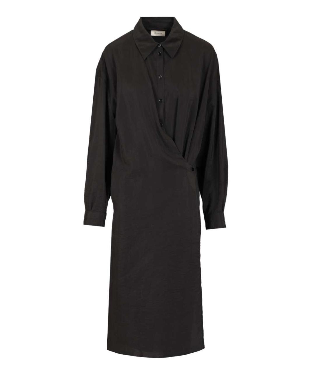 LEMAIRE Черное шелковое повседневное платье, фото 1